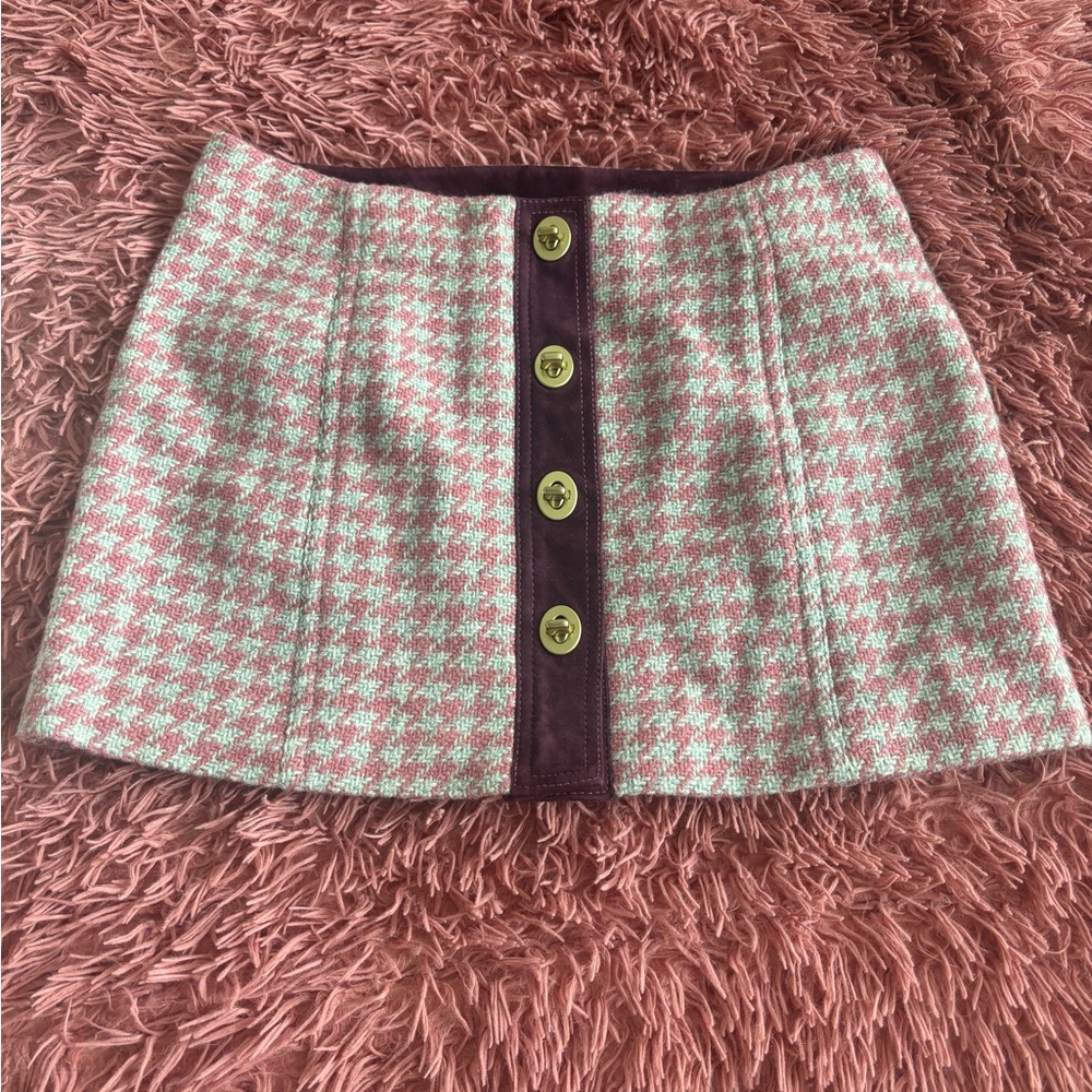 Coach houndstooth tweed skirt